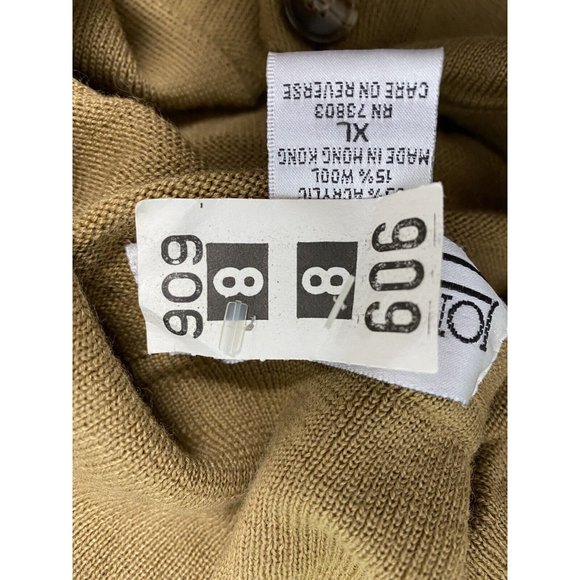 Jon Lawrence LTD. Brown Button Down Sweater Cardigan Pockets Shoulder Pads XL - Picture 8 of 8